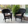 Propation W00207-C-2-FS007-CS Black Wicker Chair with Brown Cushion PR330845